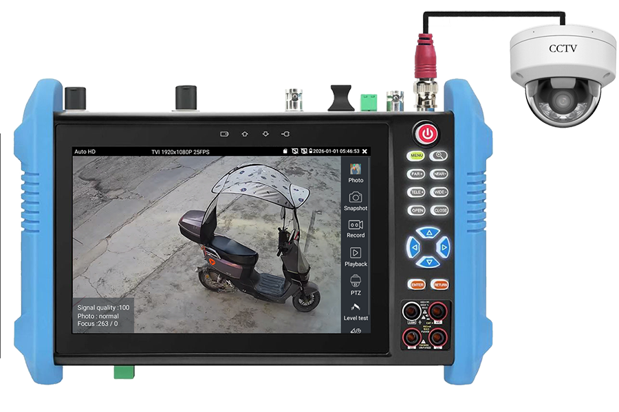 IPC-9800CMADHS Pro+ testing a coaxial HD security camera